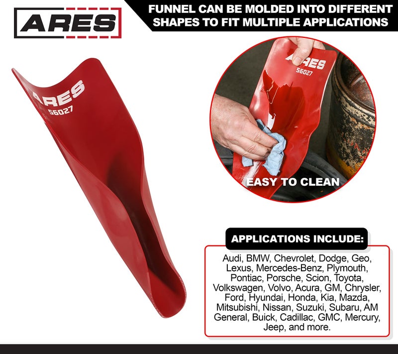 ARES 56027 - Universal Flexible Oil Funnel - Spill-Free Oil Filling - Easy to Use 1-Person Design - Fits Multiple Applications - Image 4